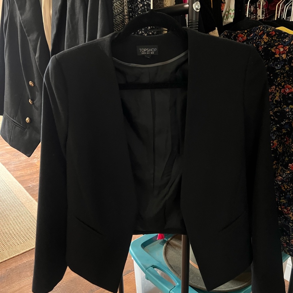 Topshop Women's Classic Black Suit Jacket
